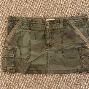 Army green mini skirt